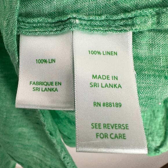 Lilly Pulitzer Sea View Button Down Breezy Linen Top Spearmint Green Size XXL - Picture 12 of 14